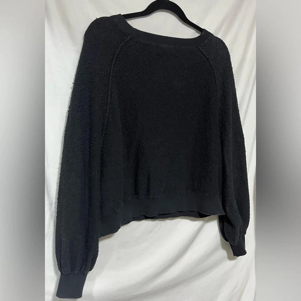 Free People Found My Friend Pullover Oversized Cropped Textured Stretch Winter